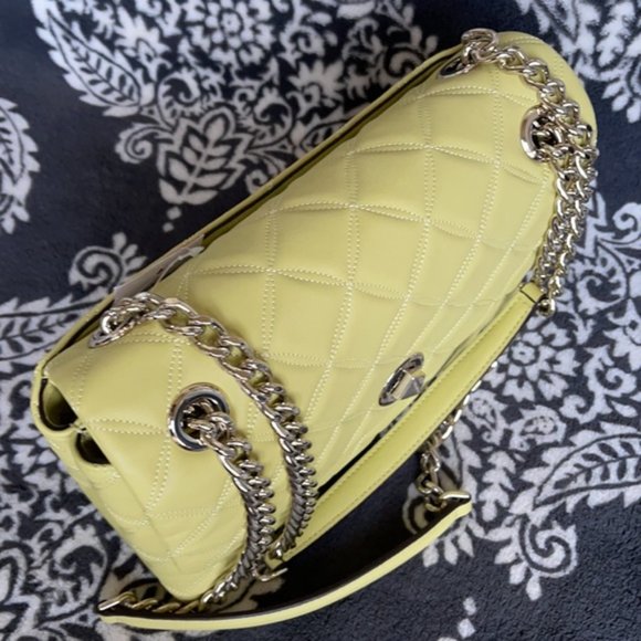 Kate Spade Natalia Smooth Leather Medium Flap Shoulder Bag Frosty Lime - Picture 4 of 16